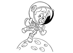 宇航員在太空中漂浮的簡筆畫圖片